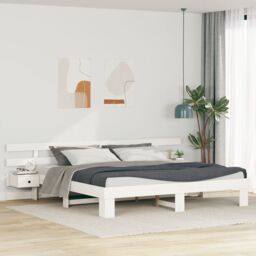 Berkfield Home with Drawer White 200 x 200 cm Wood - thumbnail 1