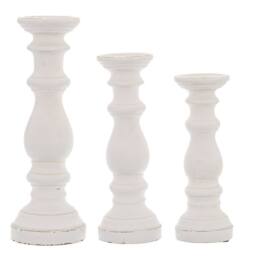 Hill Interiors Column Candle Holder in White - thumbnail 2