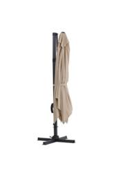 H&O Direct 3m x 3m Khaki Square Rotating Outdoor Cantilever Parasol - thumbnail 5