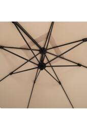 H&O Direct 3m x 3m Khaki Square Rotating Outdoor Cantilever Parasol - thumbnail 6