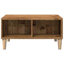 Berkfield Home Coffee Table Old Wood 60x60x30 cm Engineered Wood in Brown - Size: 60 x 60 x 30 cm - thumbnail 4
