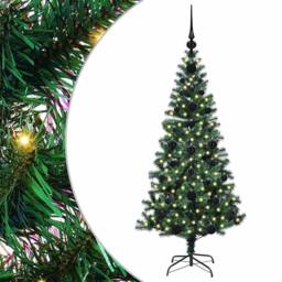 Berkfield Home Artificial Pre-lit Christmas Tree Green 120 cm PVC & Metal - thumbnail 2