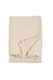 Yard Lark 100% Cotton Muslin Frayed Edge Throw in Natural - Size: 130 cm x 180 cm - thumbnail 2
