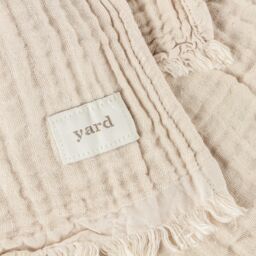 Yard Lark 100% Cotton Muslin Frayed Edge Throw in Natural - Size: 130 cm x 180 cm - thumbnail 4