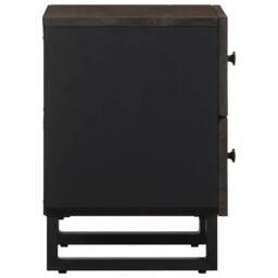 Berkfield Home Bedside Cabinets 2 pcs Black 40x33x46 cm Solid Wood Mango - Size: 40 x 33 x 46 cm - thumbnail 5