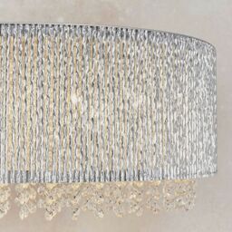 Loops Hanging Ceiling Linear Pendant Light Chrome & K9 Crystal Stunning Feature Lamp - thumbnail 4