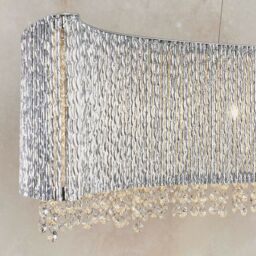 Loops Hanging Ceiling Linear Pendant Light Chrome & K9 Crystal Stunning Feature Lamp - thumbnail 5