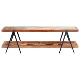 Berkfield Home TV Cabinet 160x40x50 cm Solid Reclaimed Wood in Brown - Size: 160 x 40 x 50 cm - thumbnail 2