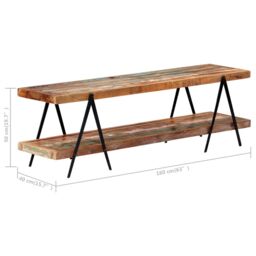 Berkfield Home TV Cabinet 160x40x50 cm Solid Reclaimed Wood in Brown - Size: 160 x 40 x 50 cm - thumbnail 5