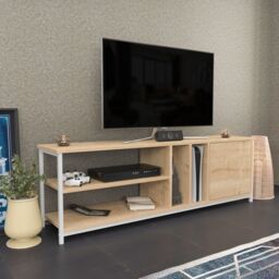 Decorotika Oneida TV Unit for TV's up to 72 inch in Light Sand - thumbnail 3