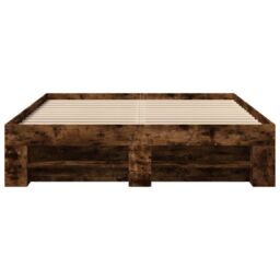 Berkfield Home Bed Frame without Mattress Smoked Oak 140x190 cm Engineered Wood in Brown - thumbnail 5