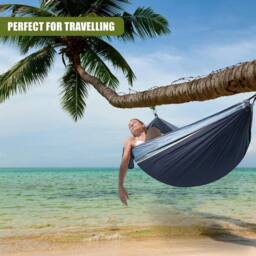 EONLION Travel Hammock Portable Hanging Swing in Blue - Size: 100 cm - thumbnail 4