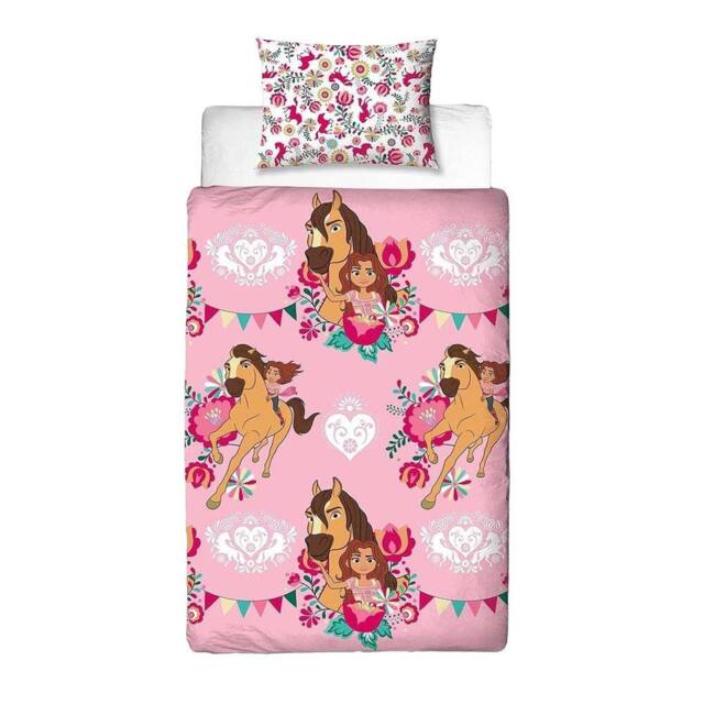Spirit Fiesta Reversible Duvet Set in Pale Pink - Size: Single - image 1