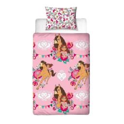 Spirit Fiesta Reversible Duvet Set in Pale Pink - Size: Single