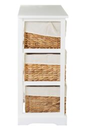 Orsina Stylish 6 Seagrass Drawer Chest, Modern Chest Of Drawers For Livingroom, Sleek Minimalist Chest For Lounge in White - thumbnail 3