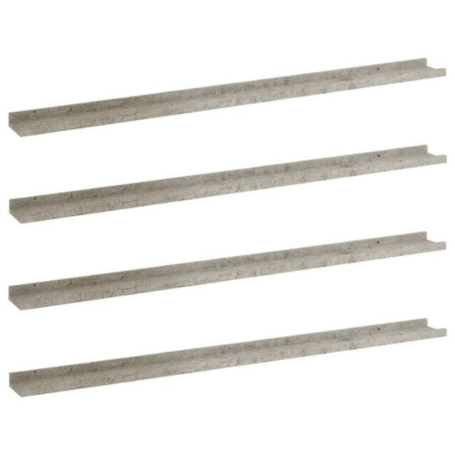 Berkfield Home Wall Shelves 4 pcs Concrete Grey 115x9x3 cm - Size: 115 x 9 x 3 cm - image 1
