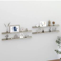 Berkfield Home Wall Shelves 4 pcs Concrete Grey 115x9x3 cm - Size: 115 x 9 x 3 cm - thumbnail 2
