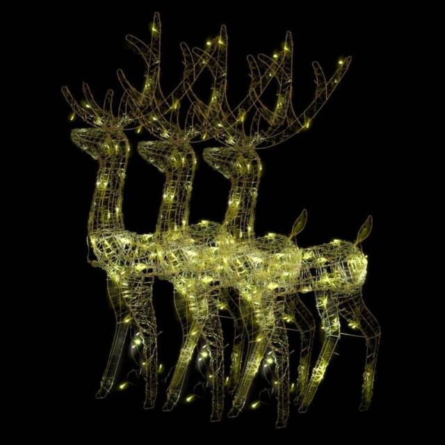 Berkfield Home Acrylic Reindeer Christmas Decorations 3 pcs 120 cm Warm White - image 1
