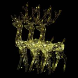 Berkfield Home Acrylic Reindeer Christmas Decorations 3 pcs 120 cm Warm White