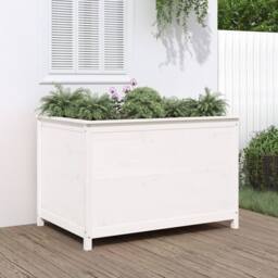 Berkfield Home Garden Raised Bed White 119.5x82.5x78 cm Solid Wood Pine - thumbnail 2