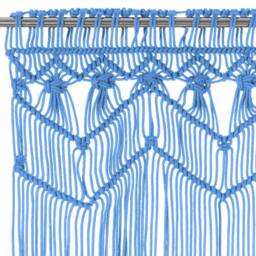 Berkfield Home Macrame Curtain Blue 140x240 cm Cotton - thumbnail 3
