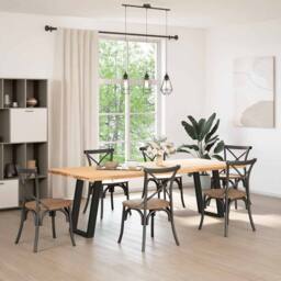 Berkfield Home Modern vidXL Dining Table Legs U-Shaped 2 pcs Black 60x(72-73) cm - thumbnail 1