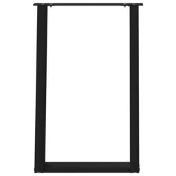Berkfield Home Modern vidXL Dining Table Legs U-Shaped 2 pcs Black 60x(72-73) cm - thumbnail 5
