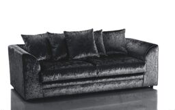 Snugg Furniture UK Limited Aurora Crushed Velvet 3 Seater Sofa in Black