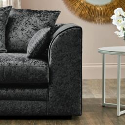 Snugg Furniture UK Limited Aurora Crushed Velvet 3 Seater Sofa in Black - thumbnail 5