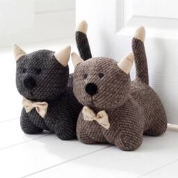 FLAVORA Weighted Door Stop Novelty Animal Fabric Decorative Floor Cat in Grey - Size: 0.6m2 - thumbnail 2