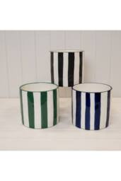 KDMD Deep Blue & White Ceramic Round Pot - thumbnail 2
