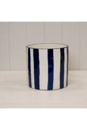 KDMD Deep Blue & White Ceramic Round Pot - thumbnail 1