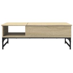 Berkfield Home Coffee Table Sonoma Oak 100x50x35 cm Engineered Wood & Metal in Brown - Size: 100 x 50 x 35 cm - thumbnail 5