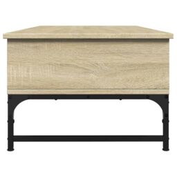 Berkfield Home Coffee Table Sonoma Oak 100x50x35 cm Engineered Wood & Metal in Brown - Size: 100 x 50 x 35 cm - thumbnail 6