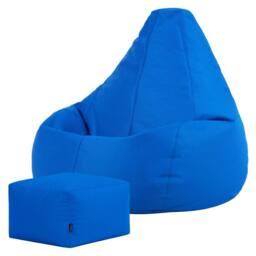 icon Gaming Recliner Indoor & Outdoor Bean Bag with Footstool in Blue - thumbnail 3
