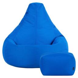 icon Gaming Recliner Indoor & Outdoor Bean Bag with Footstool in Blue - thumbnail 4