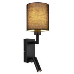 Netlighting Zamora Reading Wall Light Matt Black Textile Black Shade E27