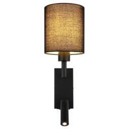 Netlighting Zamora Reading Wall Light Matt Black Textile Black Shade E27 - thumbnail 3