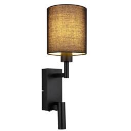Netlighting Zamora Reading Wall Light Matt Black Textile Black Shade E27 - thumbnail 6