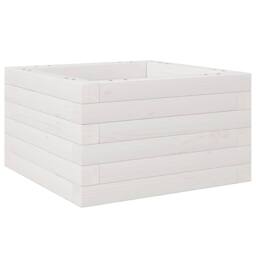 Berkfield Home Decorative Garden Planter White 40x40x23 cm Solid Wood Pine - Size: 40 x 40 x 23 cm - thumbnail 3