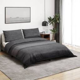 Berkfield Home Duvet Cover Set Dark Grey 140x200 cm Cotton - thumbnail 2