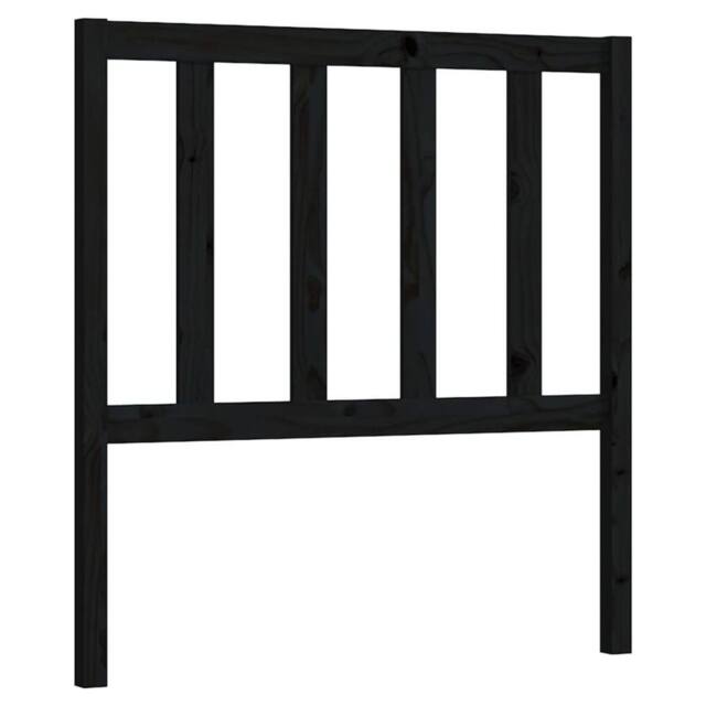 Berkfield Home Bed Headboard Black 106x4x100 cm Solid Wood Pine - Size: 106 x 4 x 100 cm - image 1