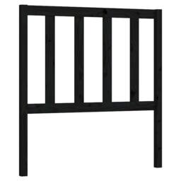 Berkfield Home Bed Headboard Black 106x4x100 cm Solid Wood Pine - Size: 106 x 4 x 100 cm - thumbnail 1