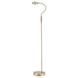 Happy Homewares Modern Task Floor Lamp with LED Halo Ring & CCT Memory Dimmer in Metallic Gold - thumbnail 1