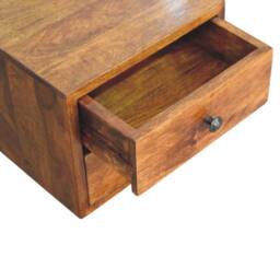 Direct Wicker Solid Wood Solis Chestnut Wall Mounted Nightstand, 2 Drawers in Dark Brown - Size: 1 Pack - thumbnail 2