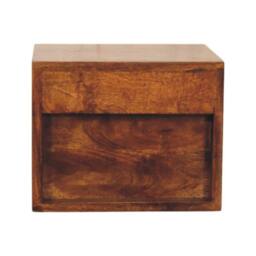 Direct Wicker Solid Wood Solis Chestnut Wall Mounted Nightstand, 2 Drawers in Dark Brown - Size: 1 Pack - thumbnail 4