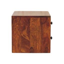 Direct Wicker Solid Wood Solis Chestnut Wall Mounted Nightstand, 2 Drawers in Dark Brown - Size: 1 Pack - thumbnail 3