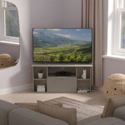 Ready Assembled 2 U Dover Corner TV Unit (Ready Assembled) in Dark Grey