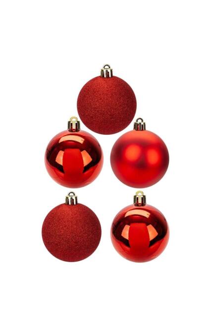 VFM e-Store Christmas Bauble Decoration Hanging Tree Ornament X 5 6cm Red - image 1