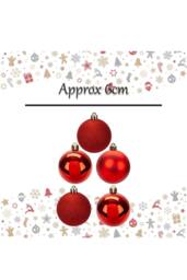 VFM e-Store Christmas Bauble Decoration Hanging Tree Ornament X 5 6cm Red - thumbnail 2